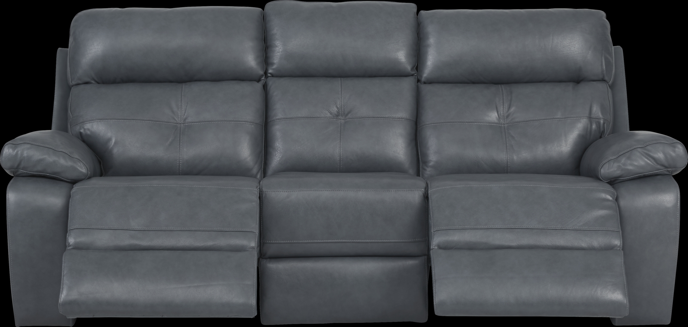 Cepano Blue Leather 7 Pc Living Room with Reclining Sofa - Thumbnail - Image 3