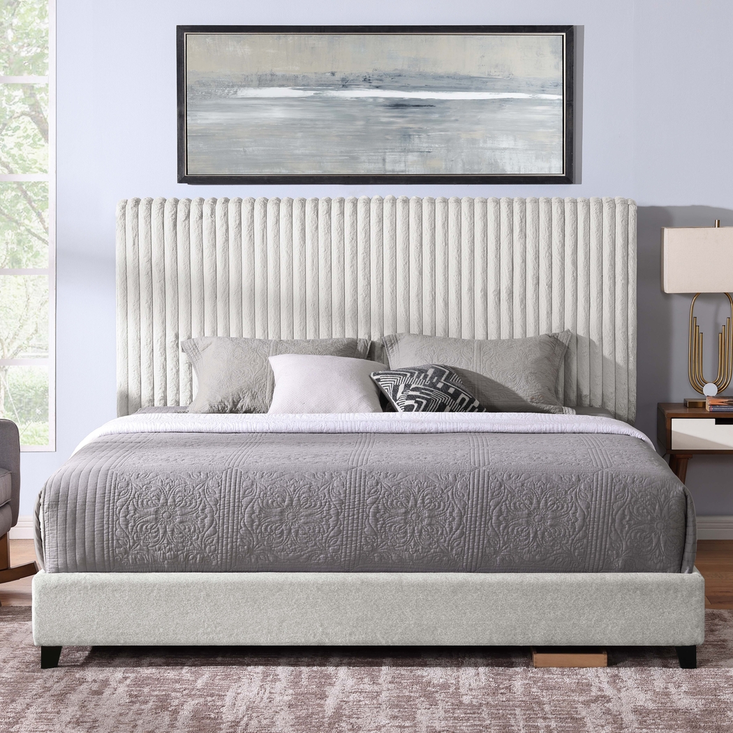 Cerau Gray King Upholstered Bed - Thumbnail - Image 3