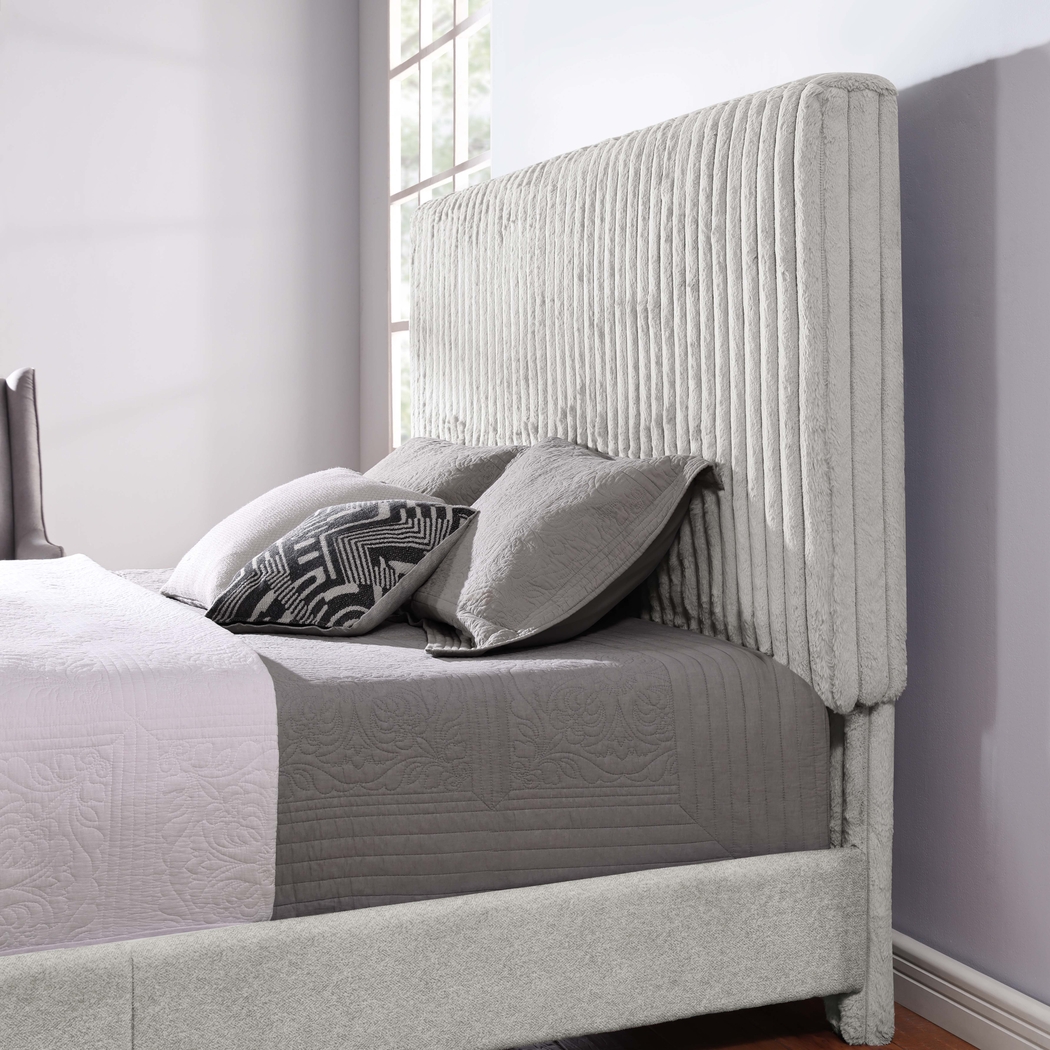 Cerau Gray King Upholstered Bed - Thumbnail - Image 4