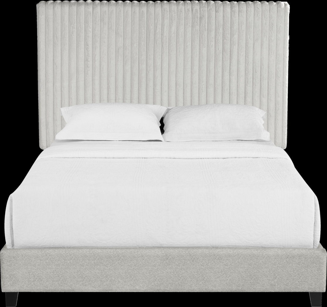 Cerau Gray Queen Upholstered Bed - Thumbnail - Image 4