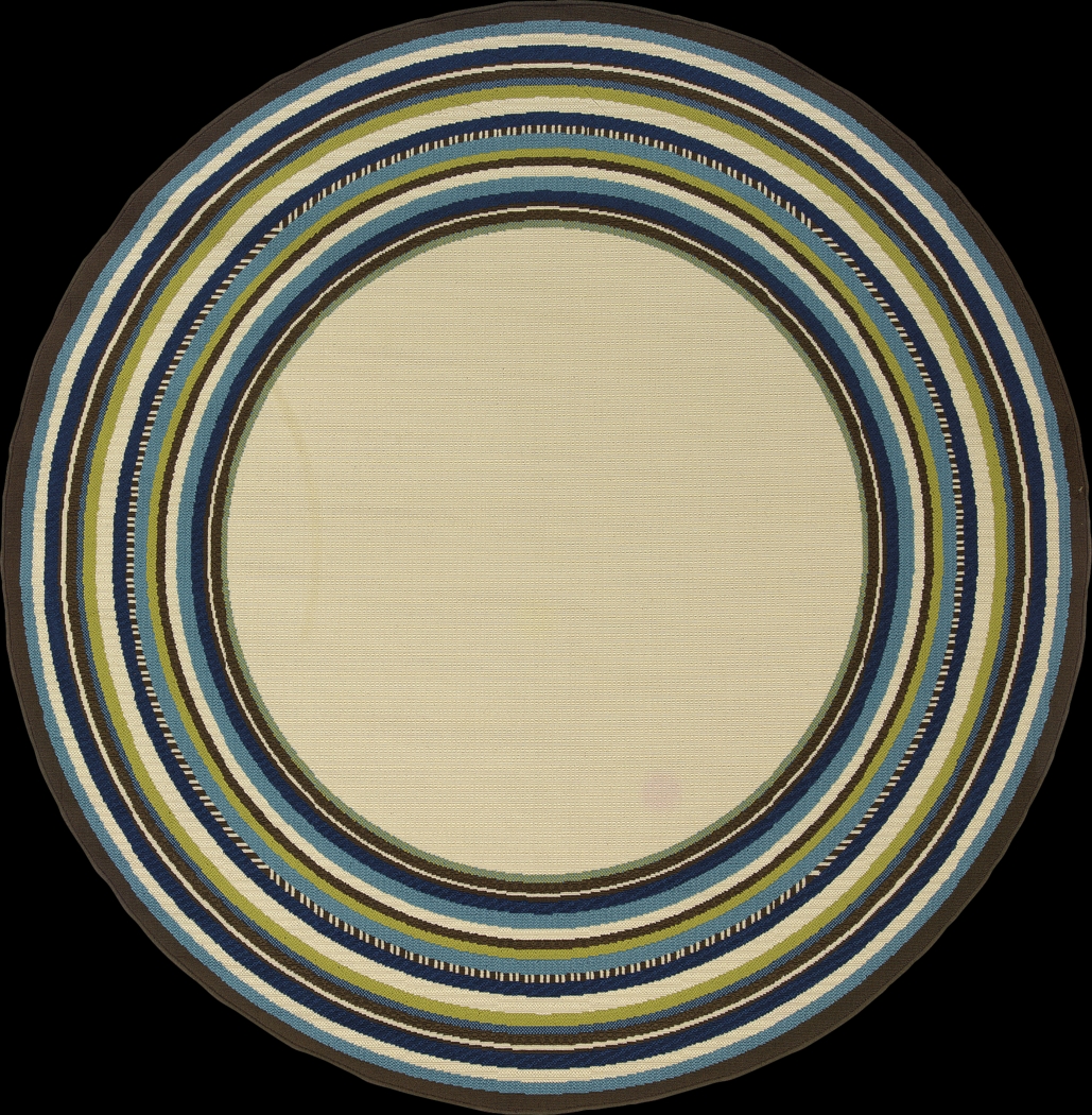 Cerimon Taupe 7'10 Round Indoor/Outdoor Rug - Thumbnail - Image 1