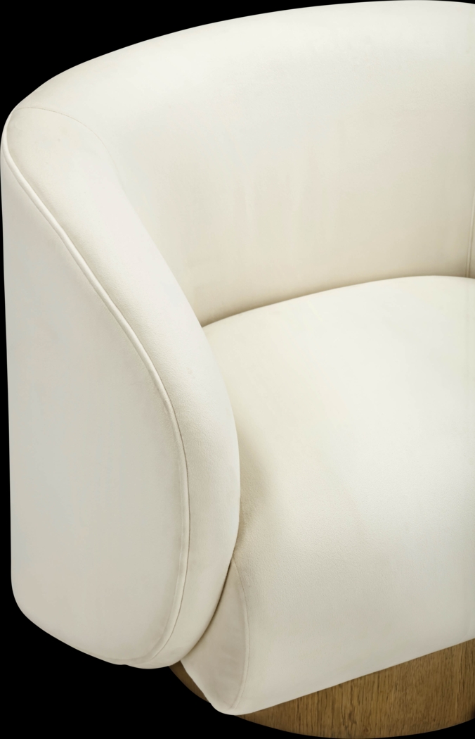 Cerqua Cream Swivel Accent Chair - Thumbnail - Image 5