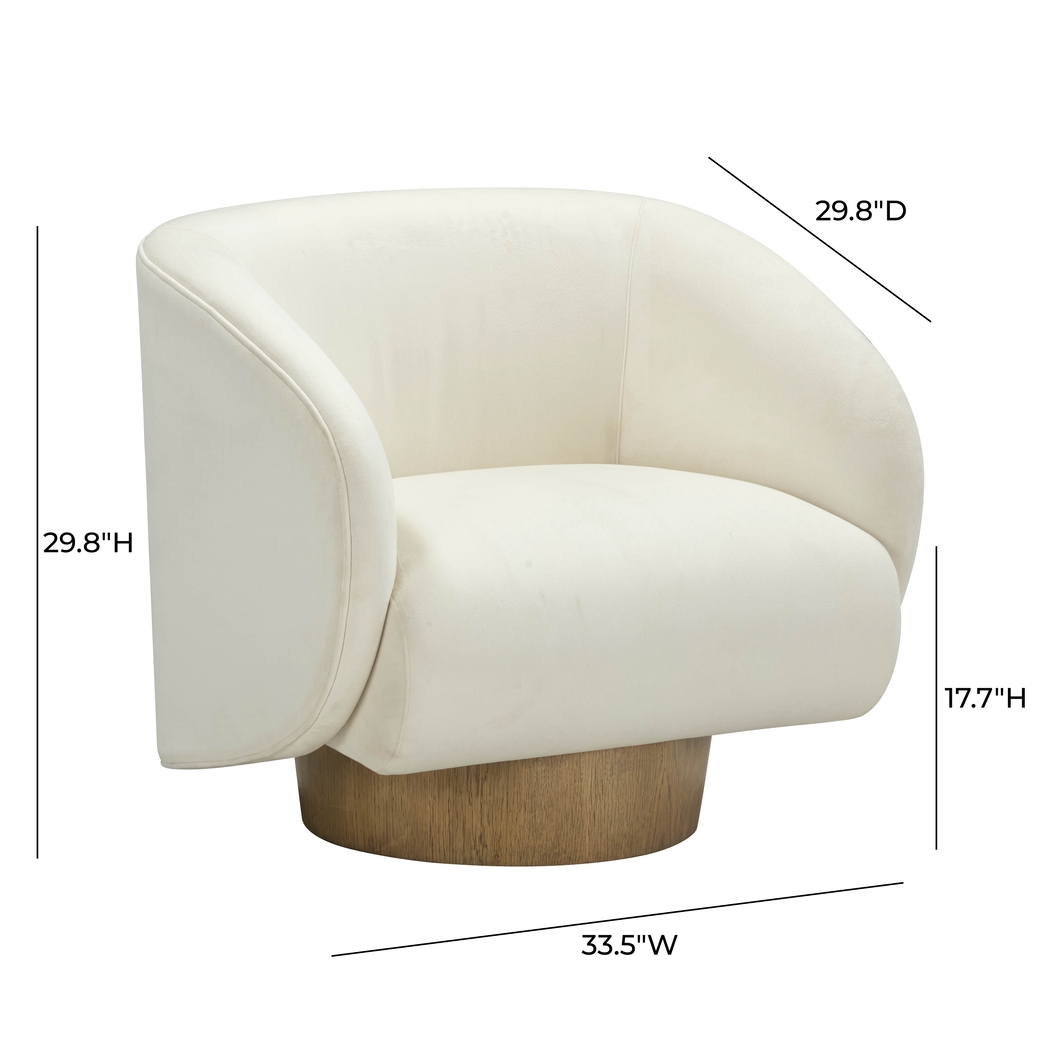 Cerqua Cream Swivel Accent Chair - Thumbnail - Image 6