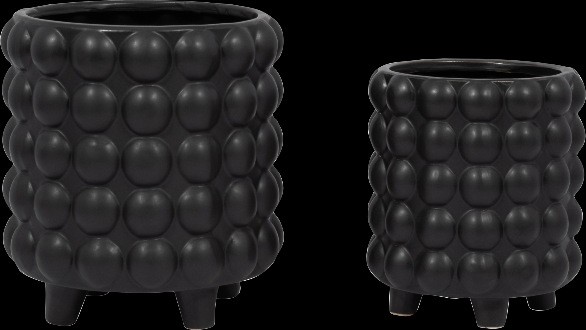 Cerromar Black Planter, Set of 2 - Thumbnail - Image 1