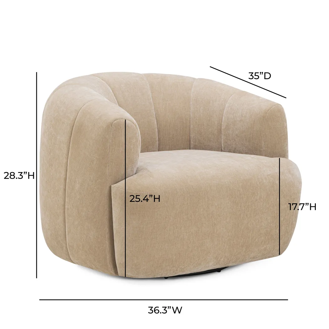 Cerviel Beige Swivel Accent Chair - Image 8