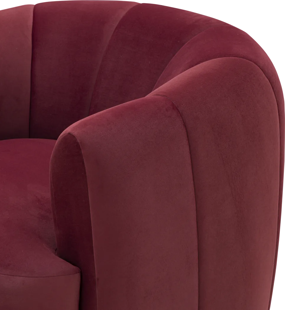 Cerviel Red Swivel Accent Chair - Image 4