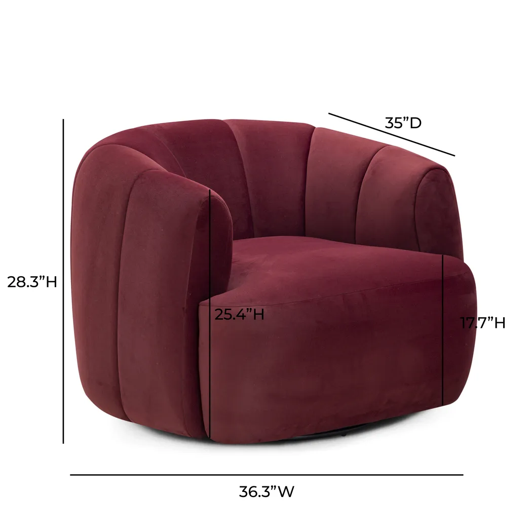 Cerviel Red Swivel Accent Chair - Image 7