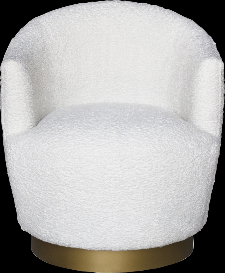 Cesarea White Swivel Chair - Thumbnail - Image 3