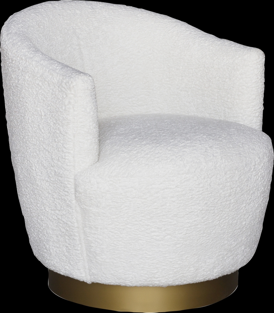 Cesarea White Swivel Chair - Thumbnail - Image 1