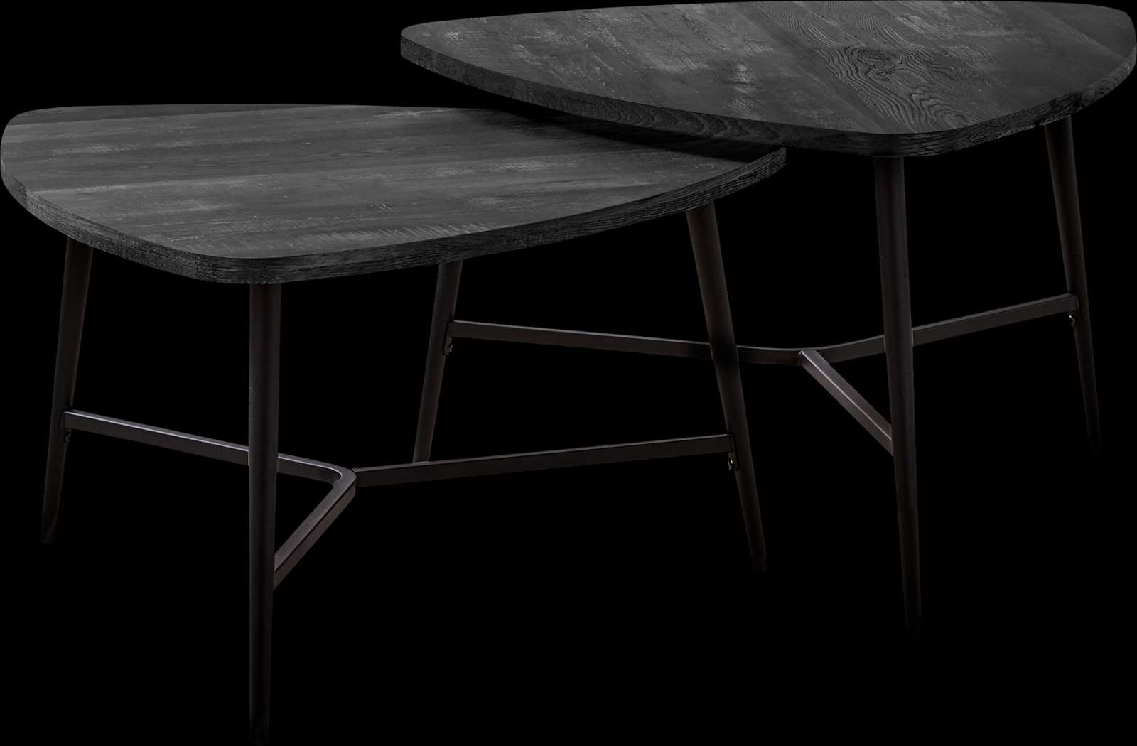 Cevallos Black Nesting Cocktail Table, Set of 2 - Thumbnail - Image 1
