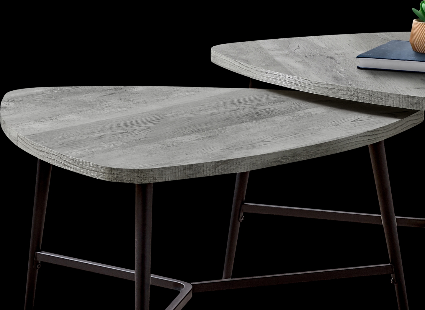 Cevallos Gray Nesting Cocktail Table, Set of 2 - Thumbnail - Image 2