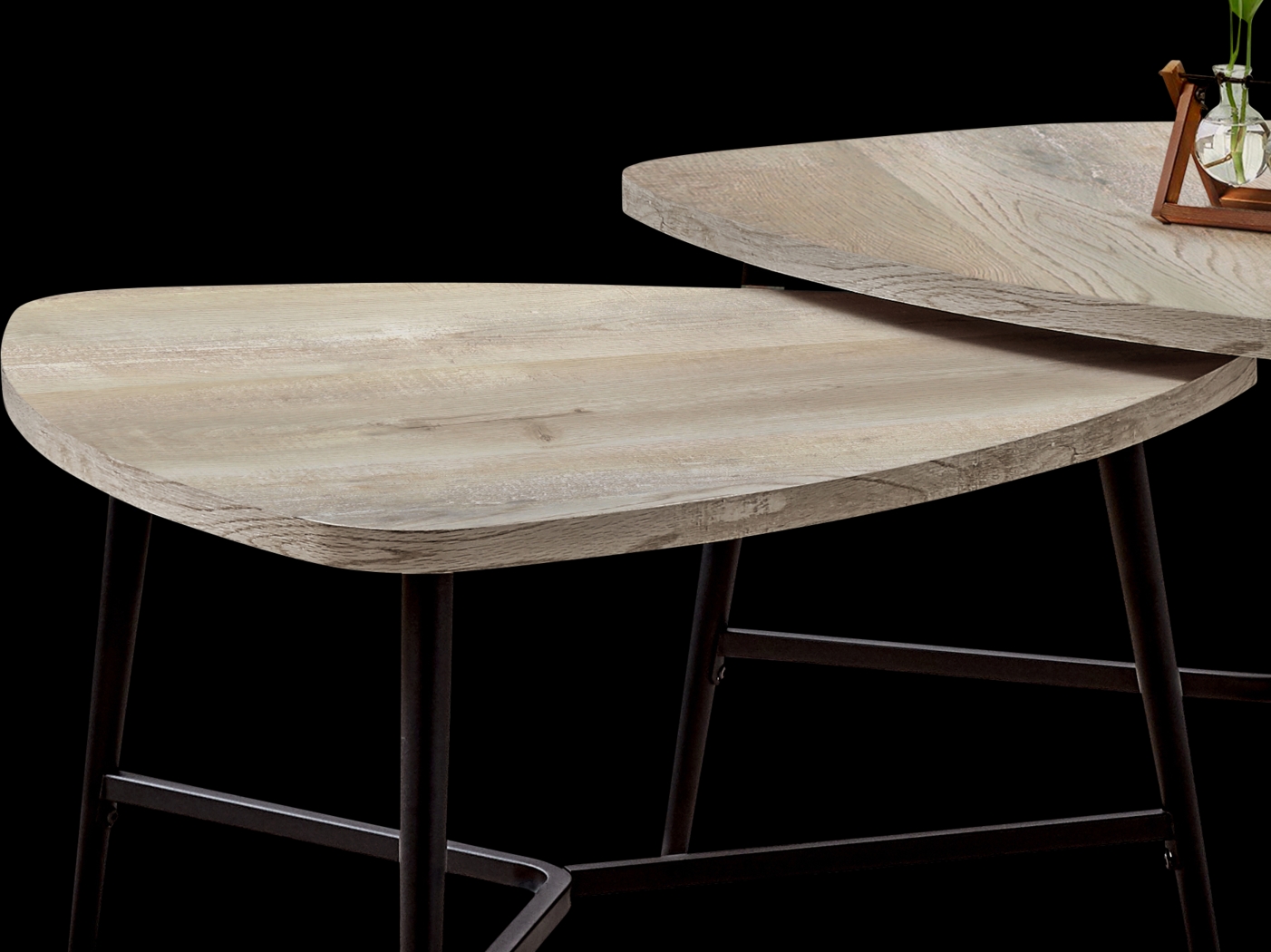 Cevallos Taupe Nesting Cocktail Table, Set of 2 - Thumbnail - Image 2