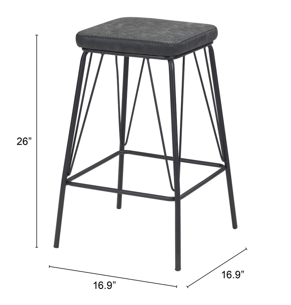 Chadron Black Bar Height Stool, Set of 2 - Thumbnail - Image 7