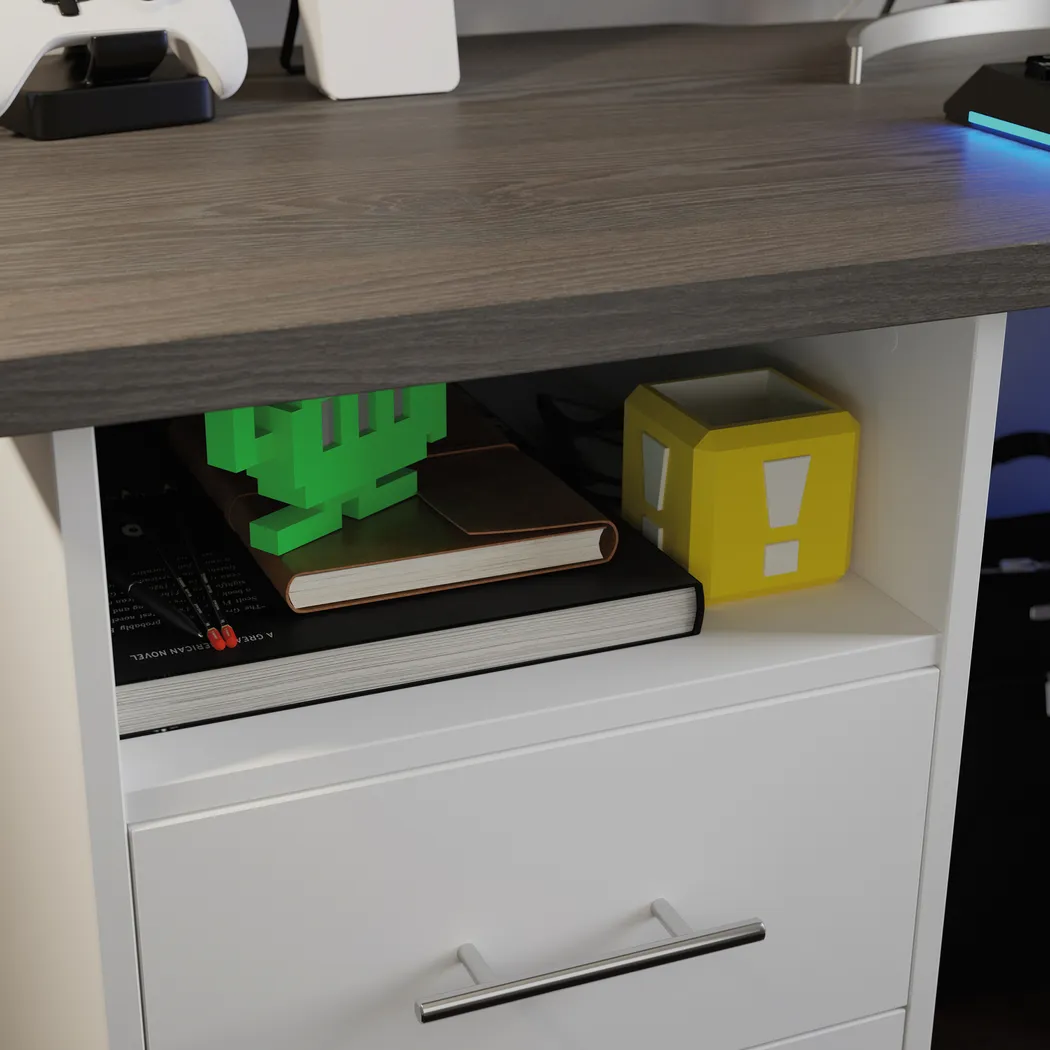 Chalcom White Gaming Desk - Thumbnail - Image 4