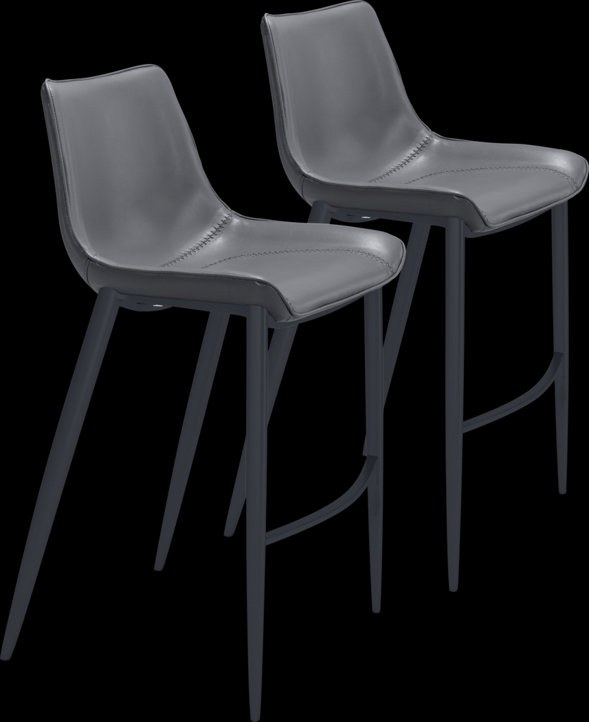 Chaleedony Gray Bar Height Stool, Set of 2 - Thumbnail - Image 1