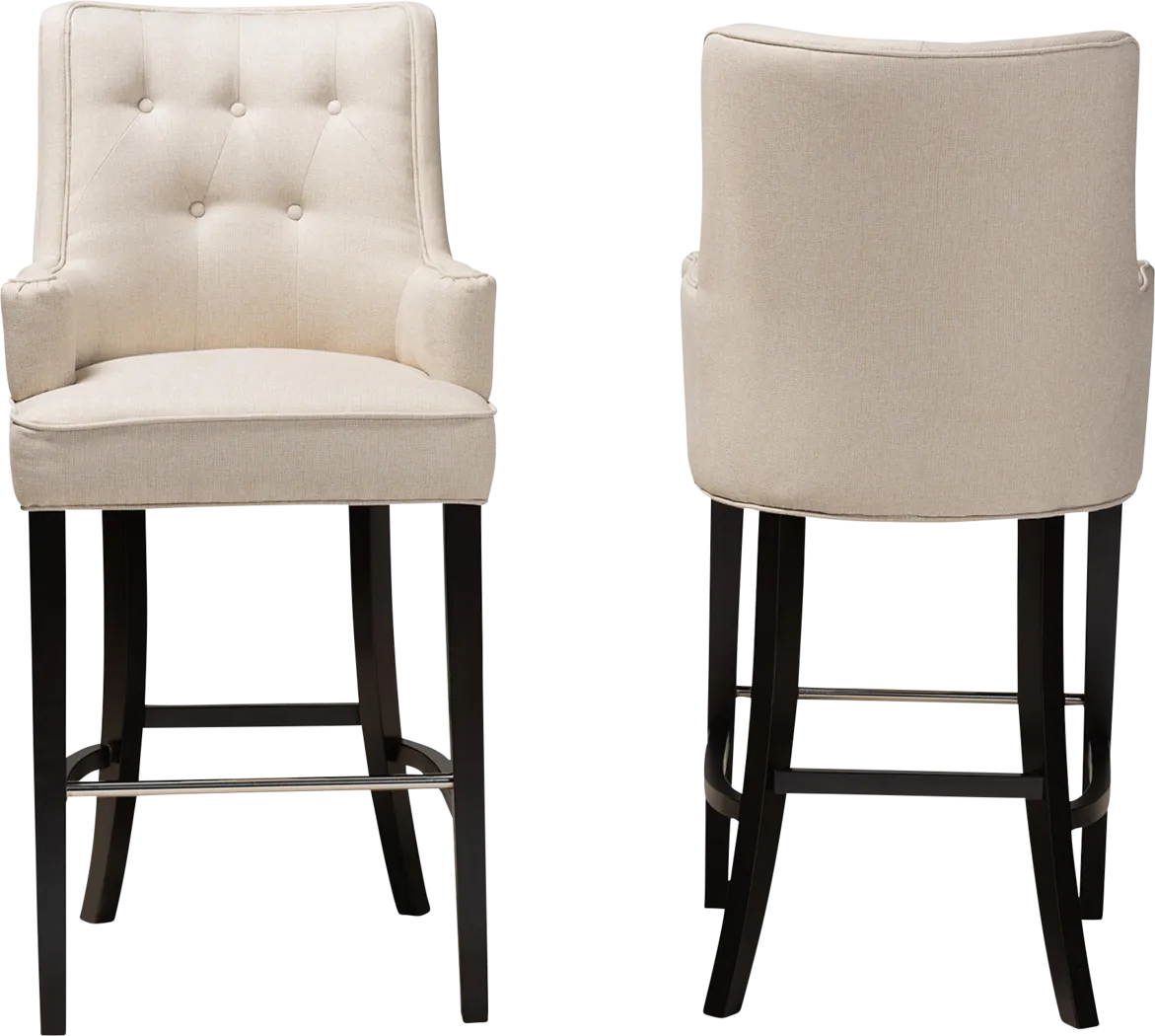 Chalfant Beige Barstool, Set of 2 - Thumbnail - Image 2