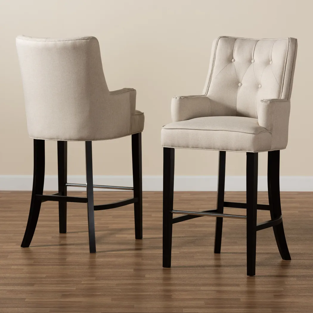 Chalfant Beige Barstool, Set of 2 - Thumbnail - Image 7