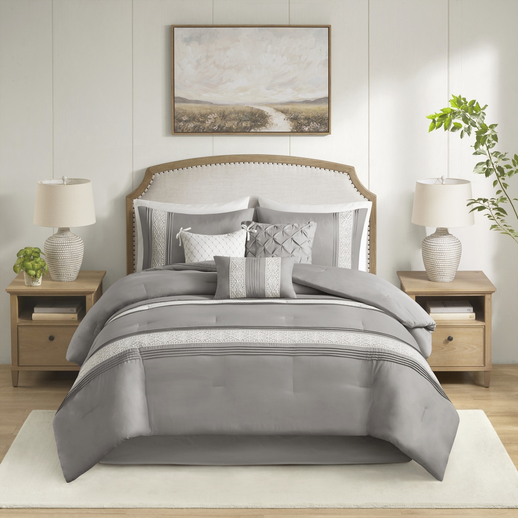 Chalimar Gray 7 Pc King Comforter Set - Thumbnail - Image 2