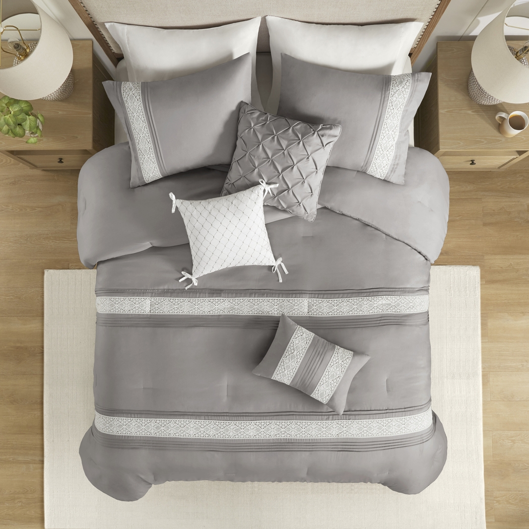 Chalimar Gray 7 Pc King Comforter Set - Thumbnail - Image 3