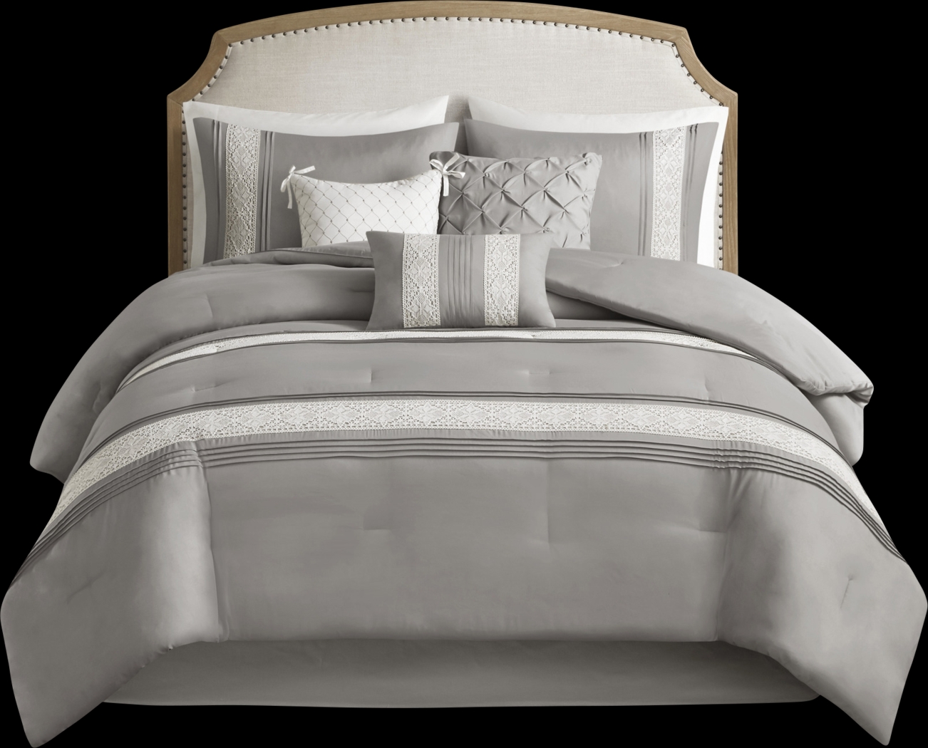 Chalimar Gray 7 Pc King Comforter Set - Thumbnail - Image 8