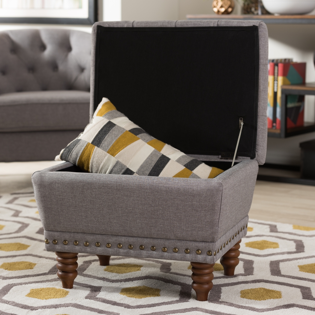 Chalkstonea Light Gray Storage Ottoman - Thumbnail - Image 3