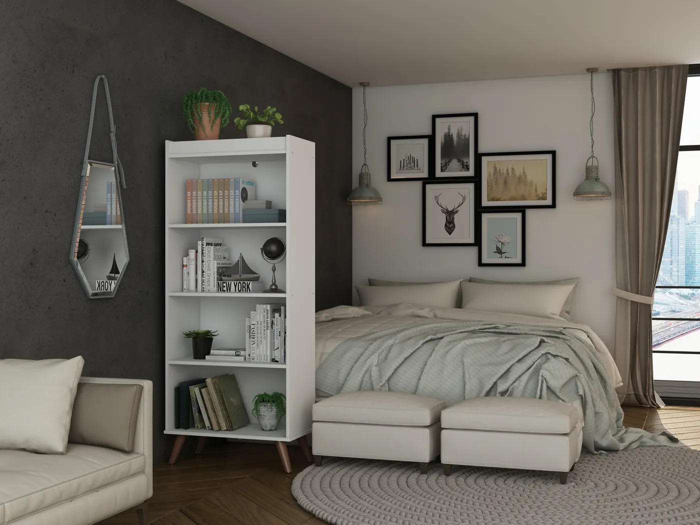 Chalon White Office Set, 3 Pc - Thumbnail - Image 3