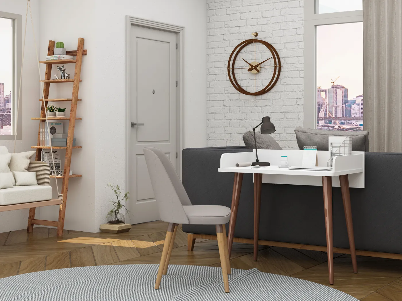 Chalon White Office Set, 3 Pc - Thumbnail - Image 5