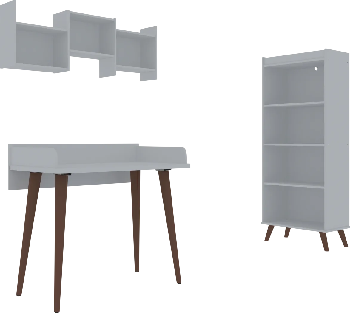 Chalon White Office Set, 3 Pc - Thumbnail - Image 1