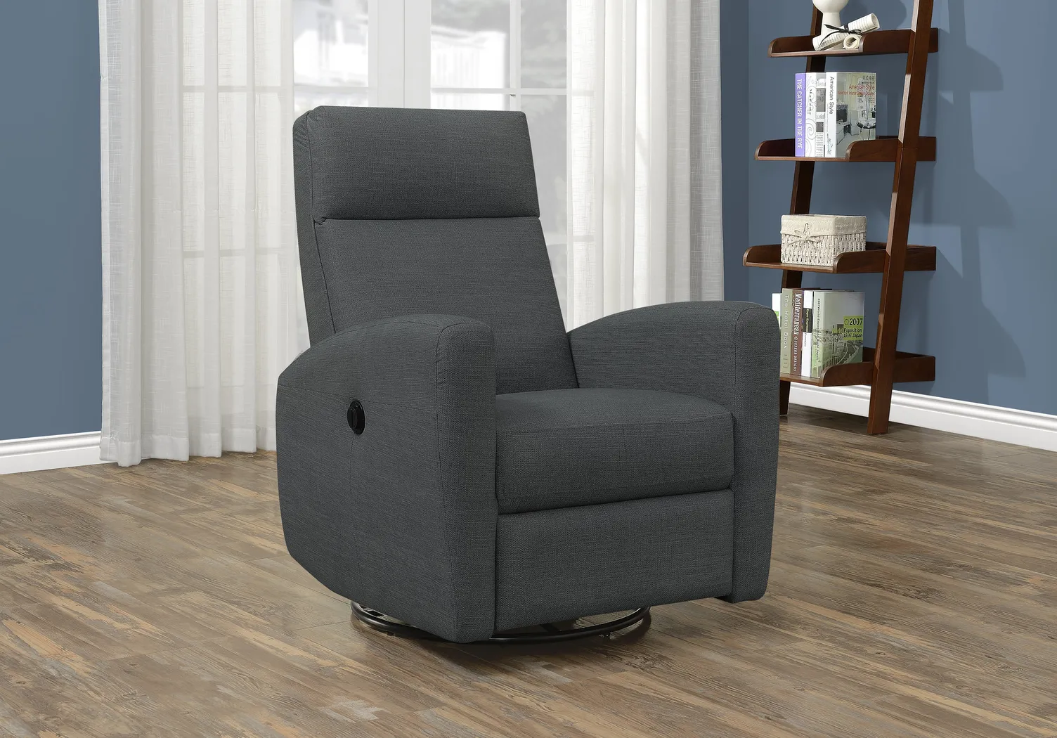 Chambre Charcoal Swivel Power Recliner - Thumbnail - Image 2