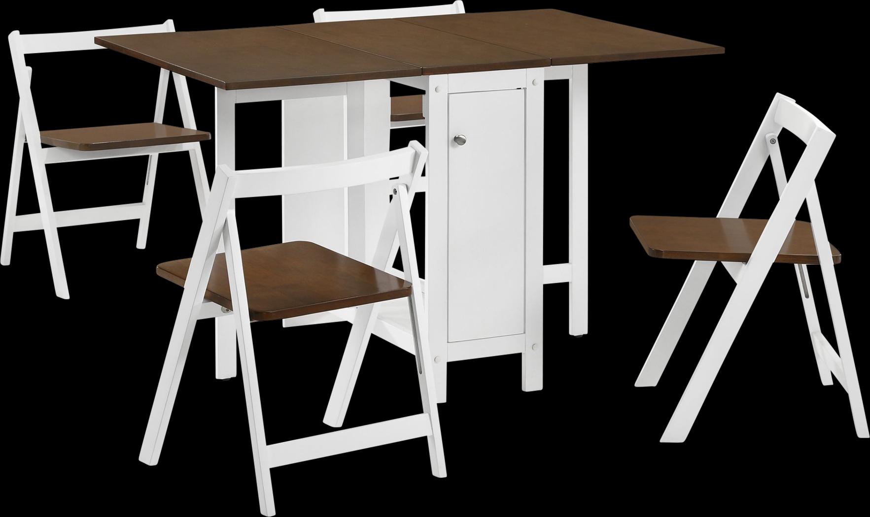 Chamois White Folding Dining 5pc Set - Thumbnail - Image 1