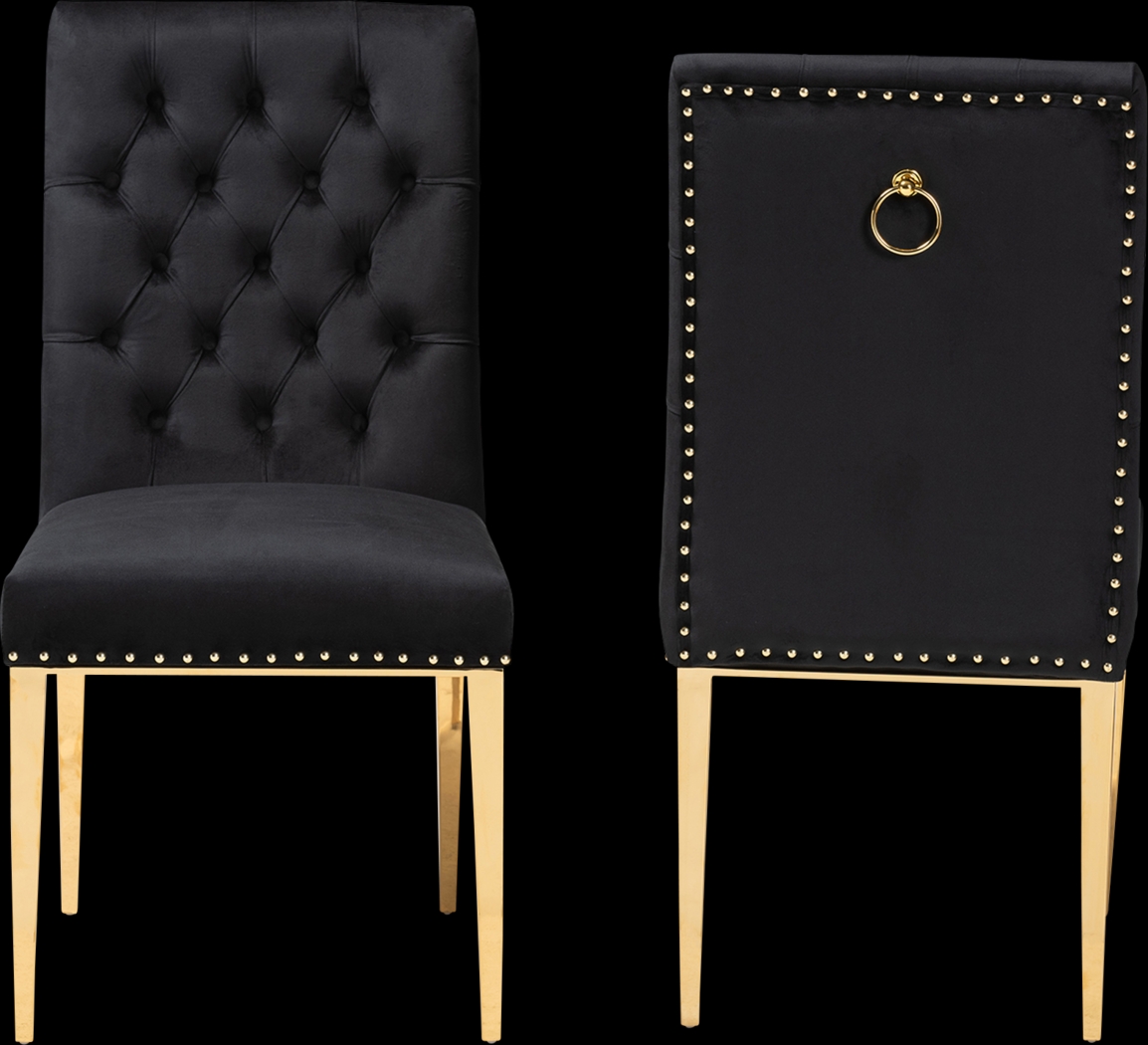 Champeau Black Side Chair, Set of 2 - Thumbnail - Image 4