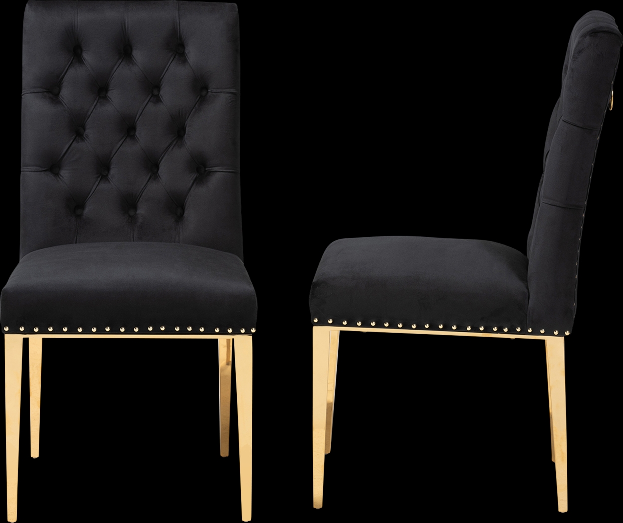 Champeau Black Side Chair, Set of 2 - Thumbnail - Image 5