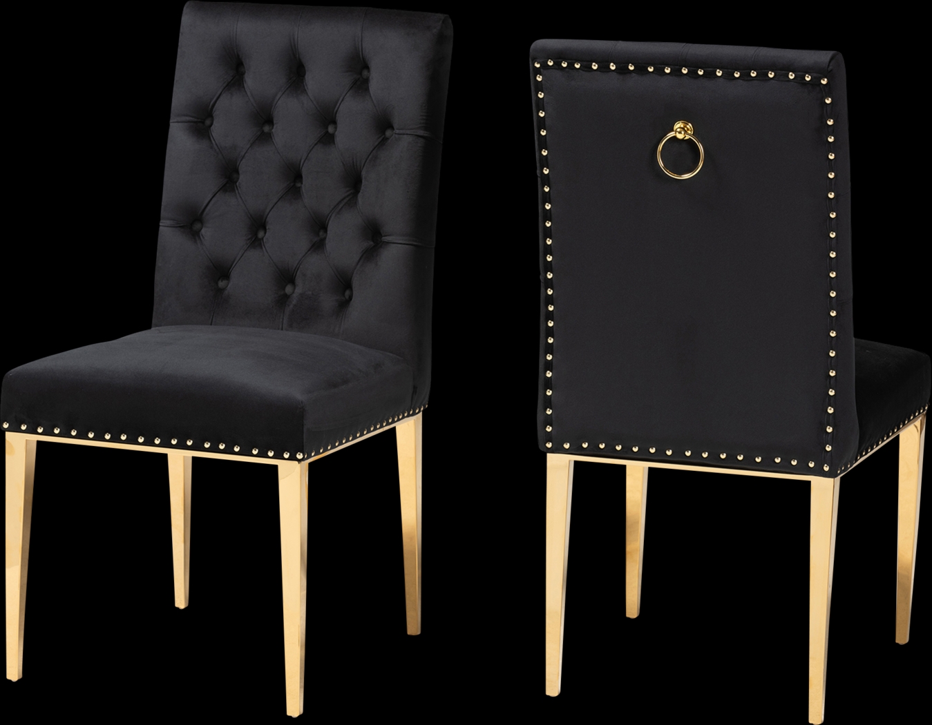 Champeau Black Side Chair, Set of 2 - Thumbnail - Image 1