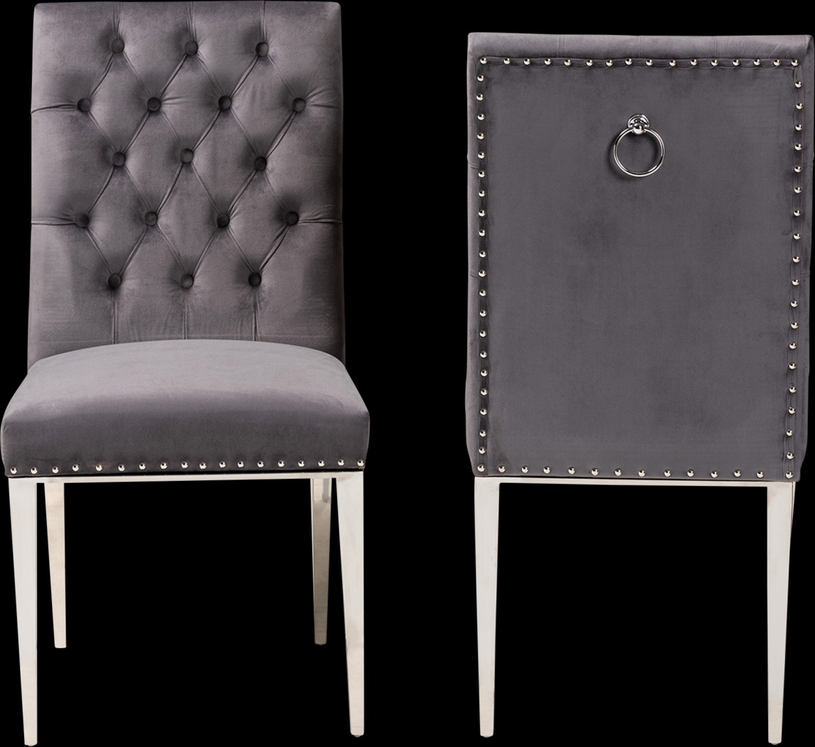Champeau Gray Side Chair, Set of 2 - Thumbnail - Image 4