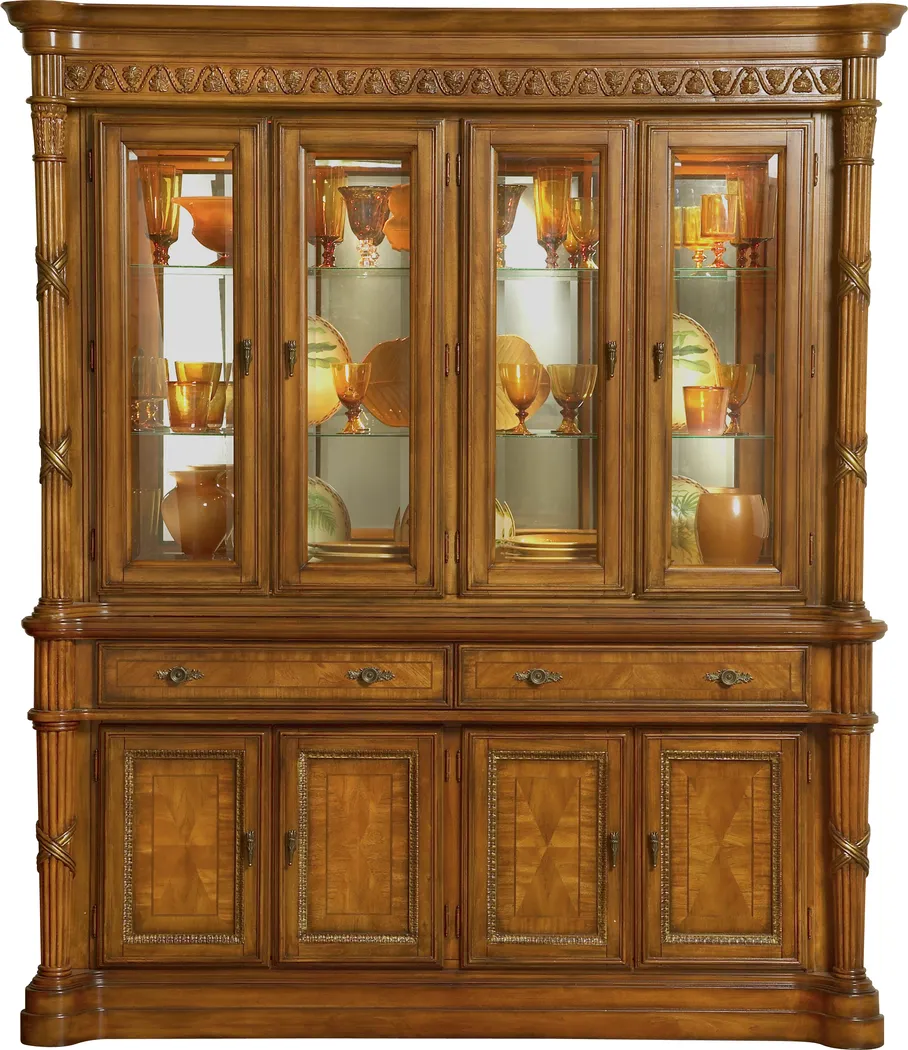 Champlain Pecan China Cabinet - Thumbnail - Image 1