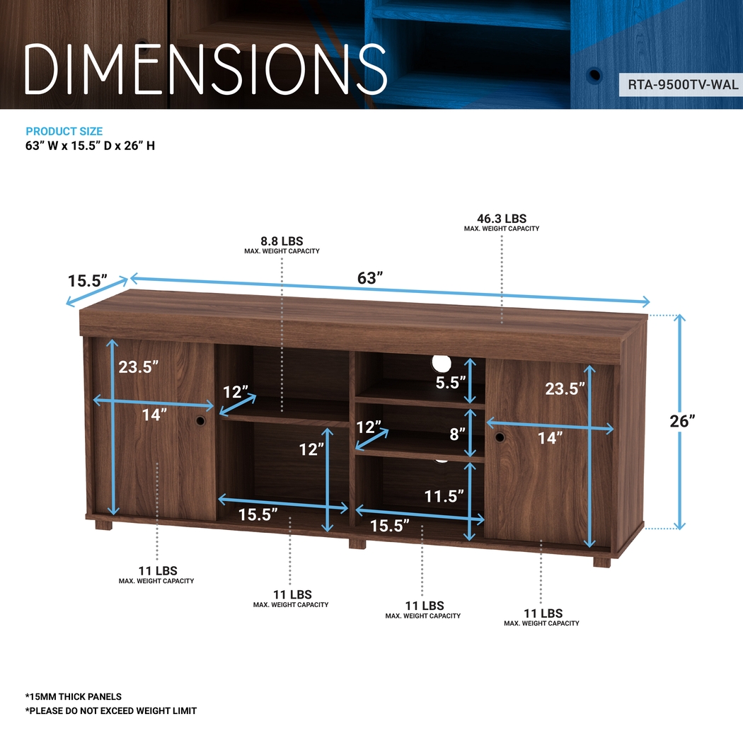 Chamto Walnut 63in. Console - Thumbnail - Image 4