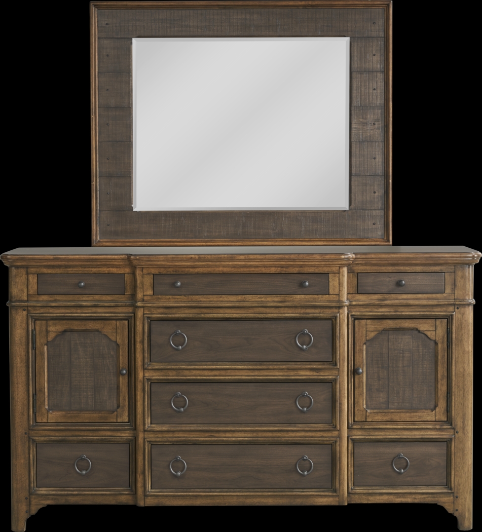 Chandler Hills Brown 2 Pc Dresser with Mirror - Thumbnail - Image 1