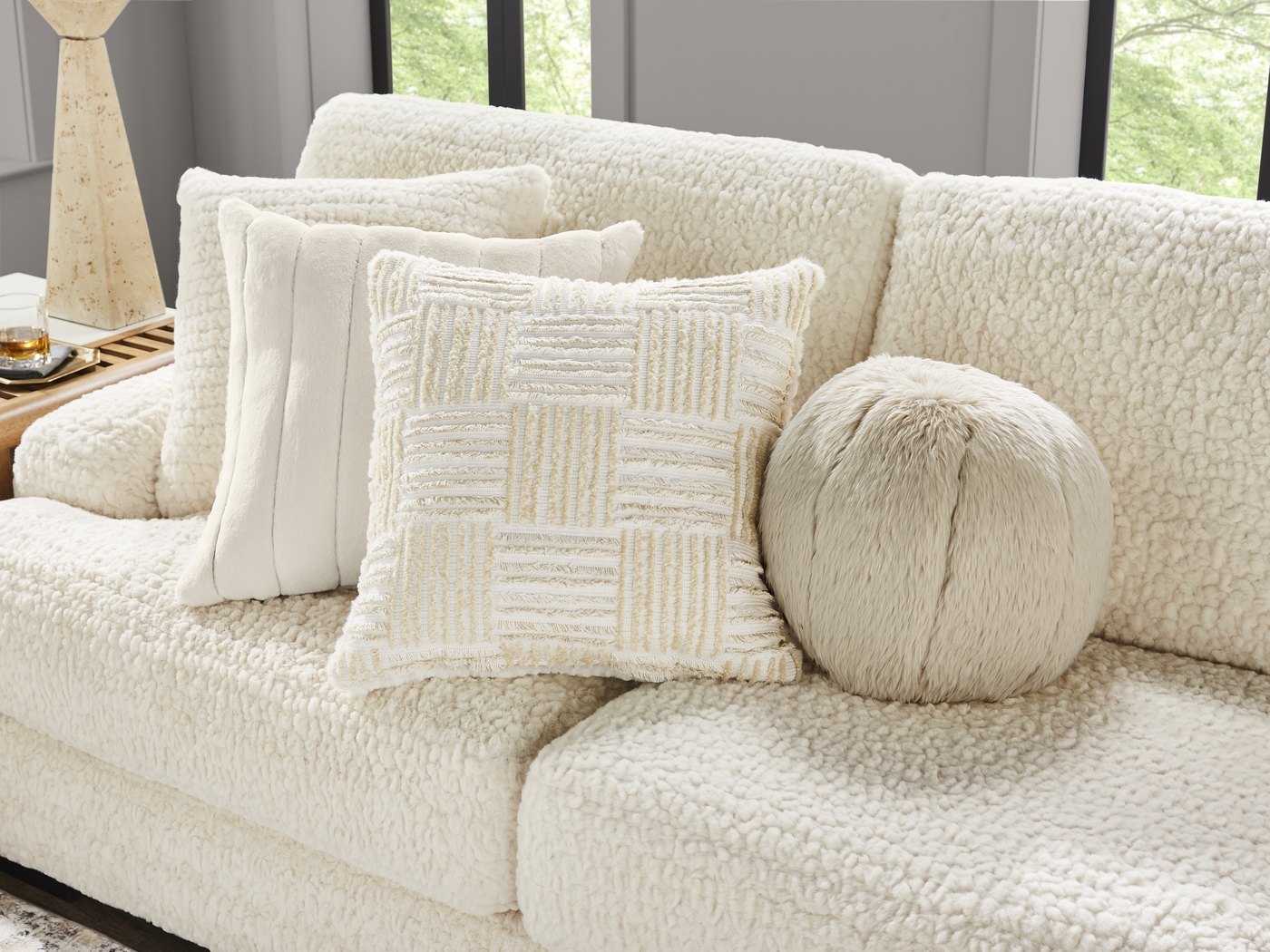 Chandler Ivory 5 Pc Sectional Living Room - Thumbnail - Image 5
