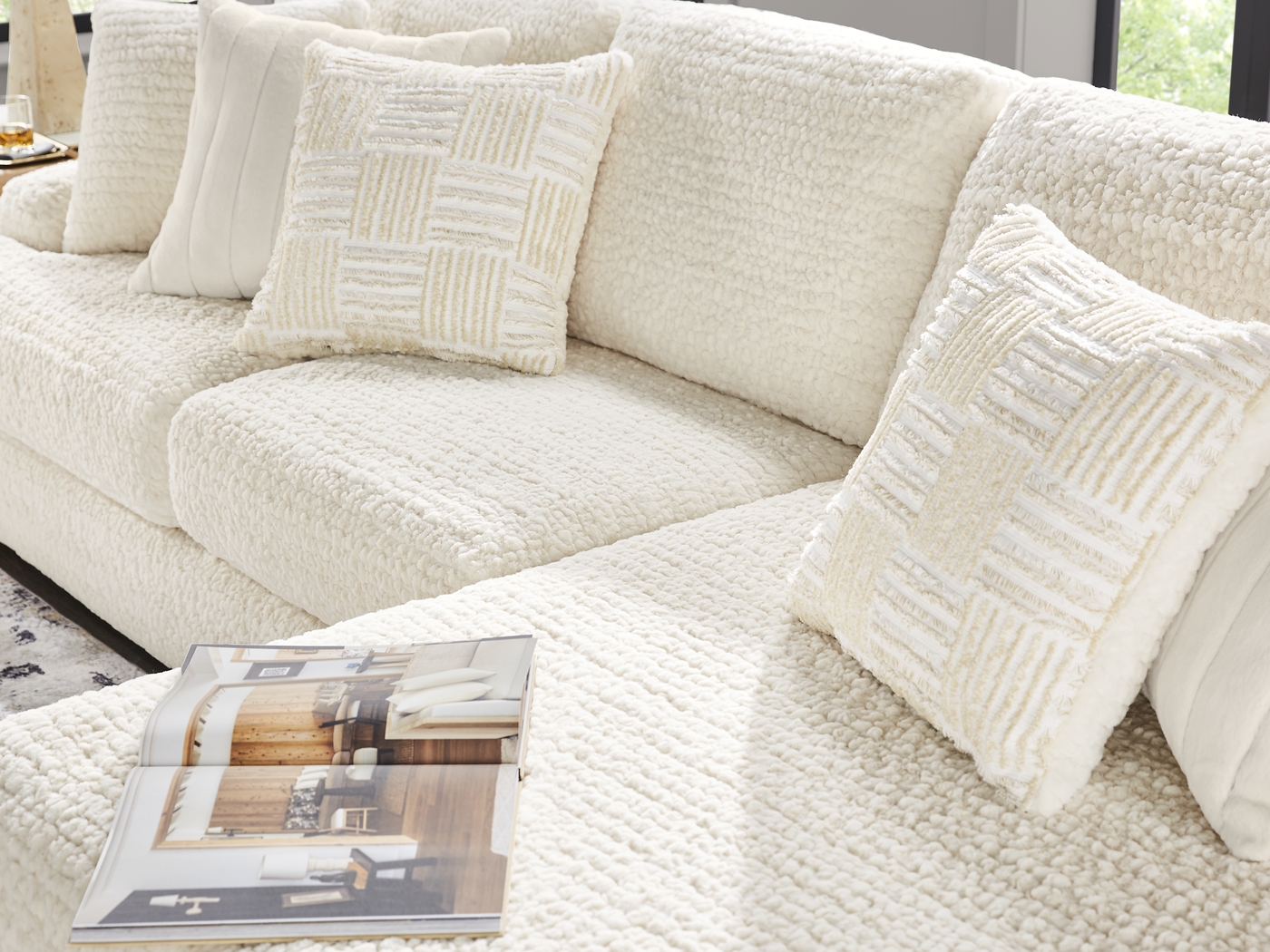 Chandler Ivory 5 Pc Sectional Living Room - Thumbnail - Image 7