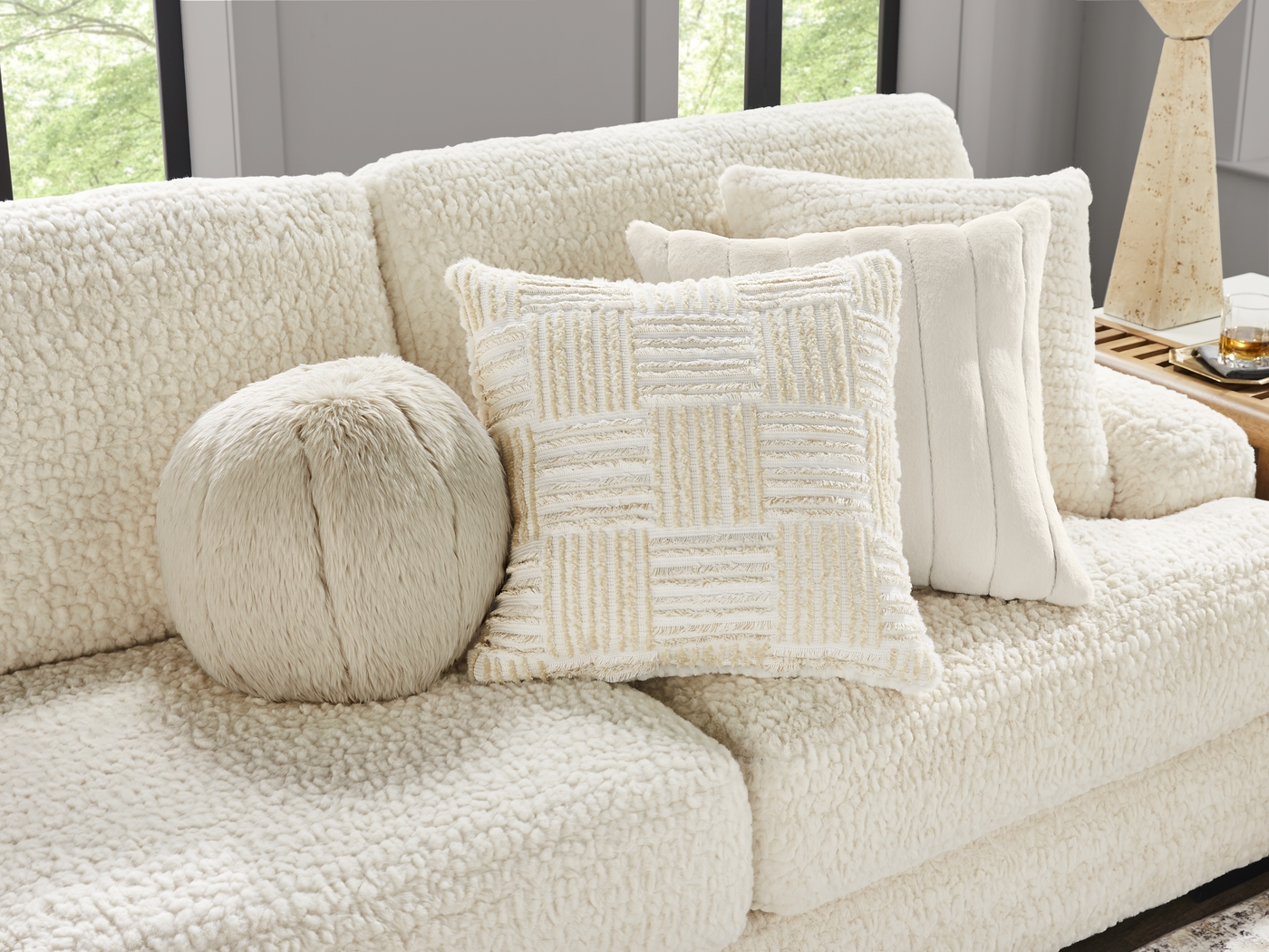 Chandler Ivory 6 Pc Sectional Living Room - Thumbnail - Image 5