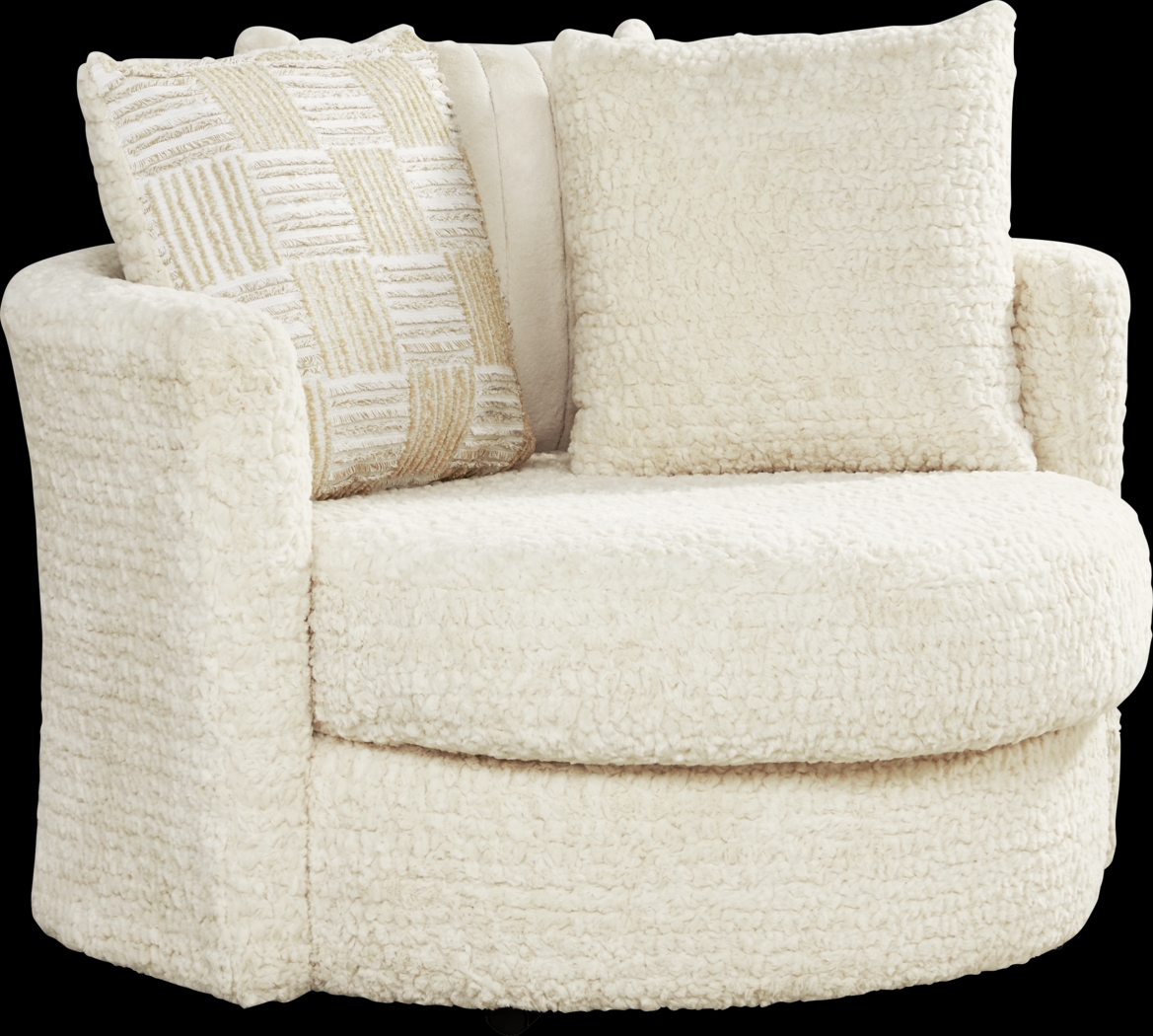 Chandler Ivory Swivel Chair - Thumbnail - Image 1