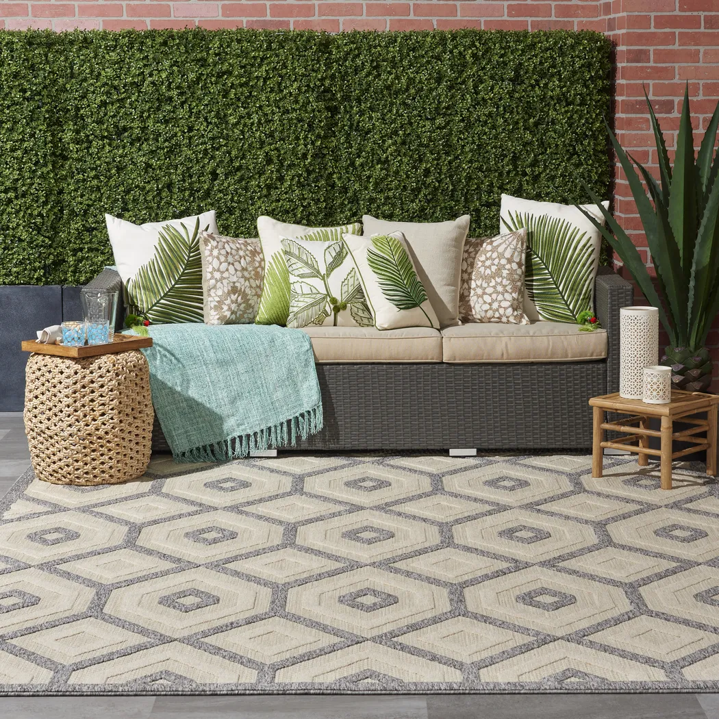 Chanley Cream 8' x 10' Indoor/Outdoor Rug - Thumbnail - Image 9