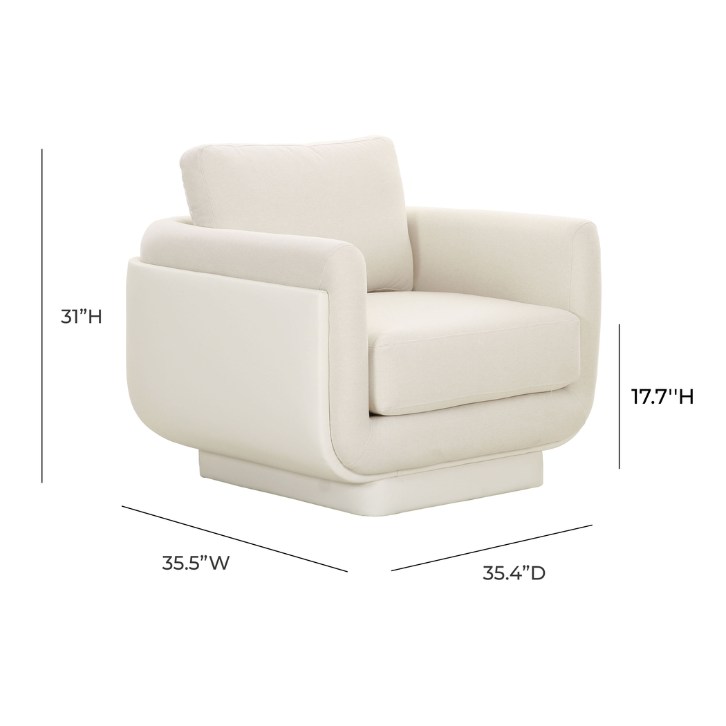 Chantclair Cream Accent Chair - Thumbnail - Image 6