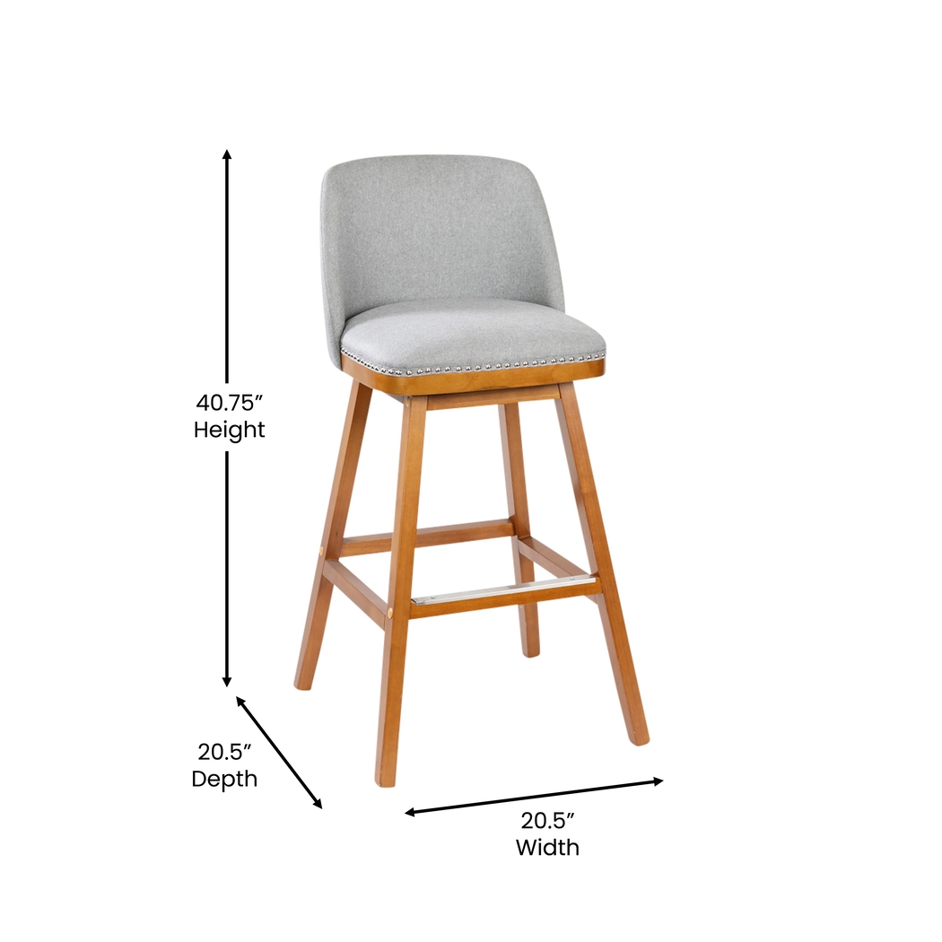 Chanticleer Gray Barstool, Set of 2 - Thumbnail - Image 10