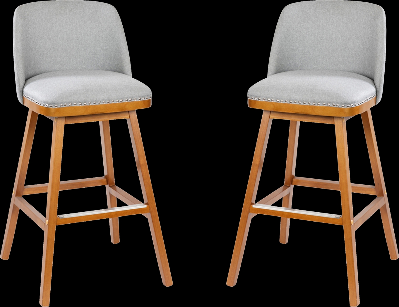 Chanticleer Gray Barstool, Set of 2 - Thumbnail - Image 1