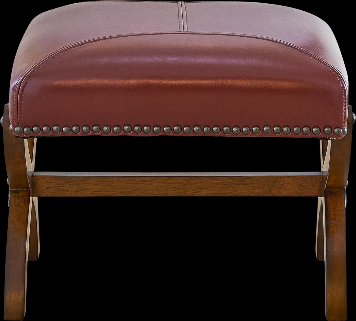 Chanticleer Red Accent Chair & Ottoman - Thumbnail - Image 14