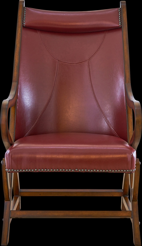 Chanticleer Red Accent Chair & Ottoman - Thumbnail - Image 3
