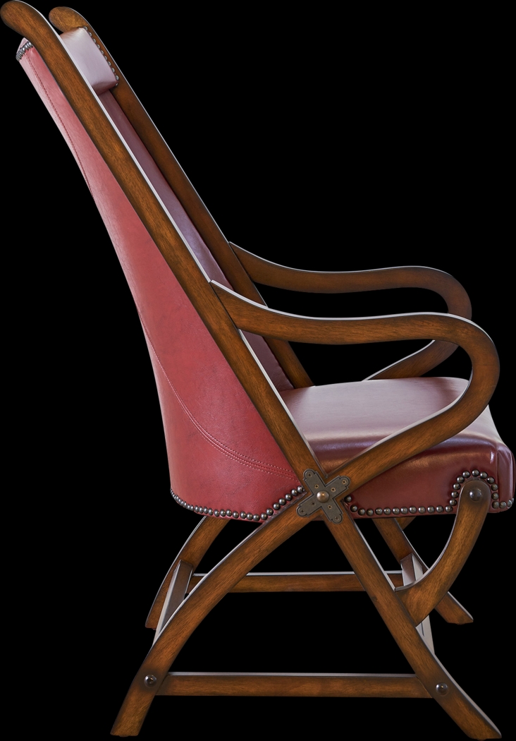 Chanticleer Red Accent Chair & Ottoman - Thumbnail - Image 4