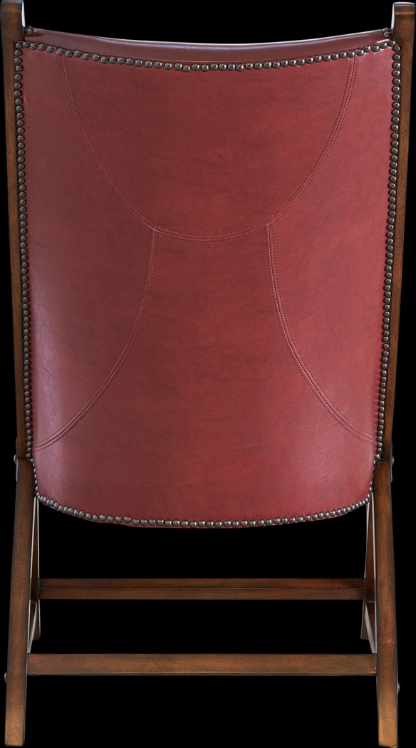 Chanticleer Red Accent Chair & Ottoman - Thumbnail - Image 5