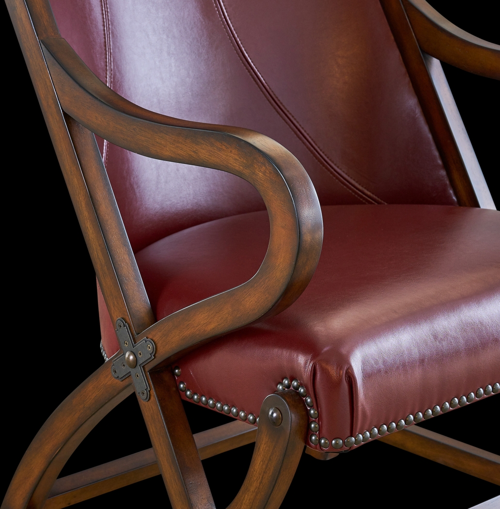 Chanticleer Red Accent Chair & Ottoman - Thumbnail - Image 6